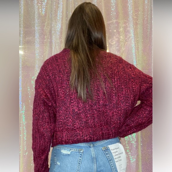 DEX Chunky Knit Sweater In Berry Melange, Size 3X - Picture 10 of 16